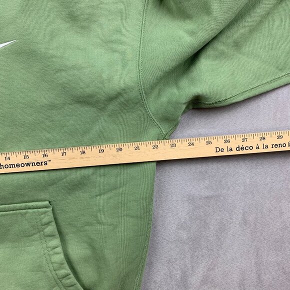 Nike Mens Sweater Small Green Hoodie Long Sleeve Solo Swoosh Heavyweight Fleece - Picture 4 of 8